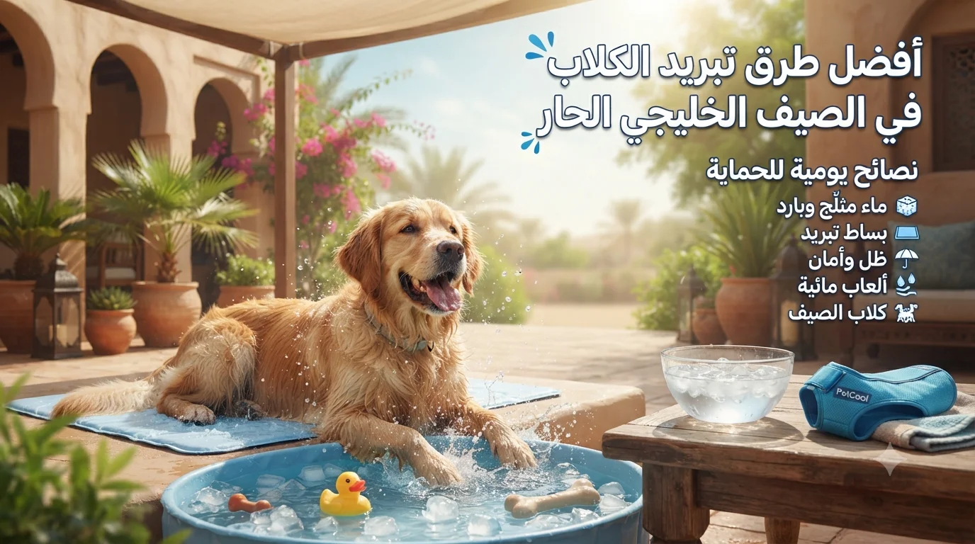 أفضل طرق تبريد الكلاب في الصيف الخليجي الحار