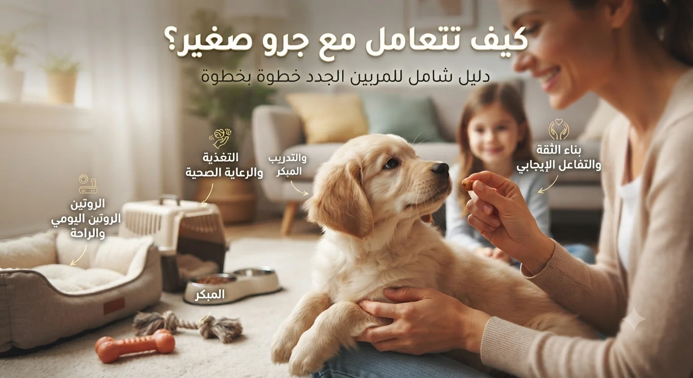 كيف تتعامل مع جرو صغير؟ دليل شامل للمربين الجدد خطوة بخطوة