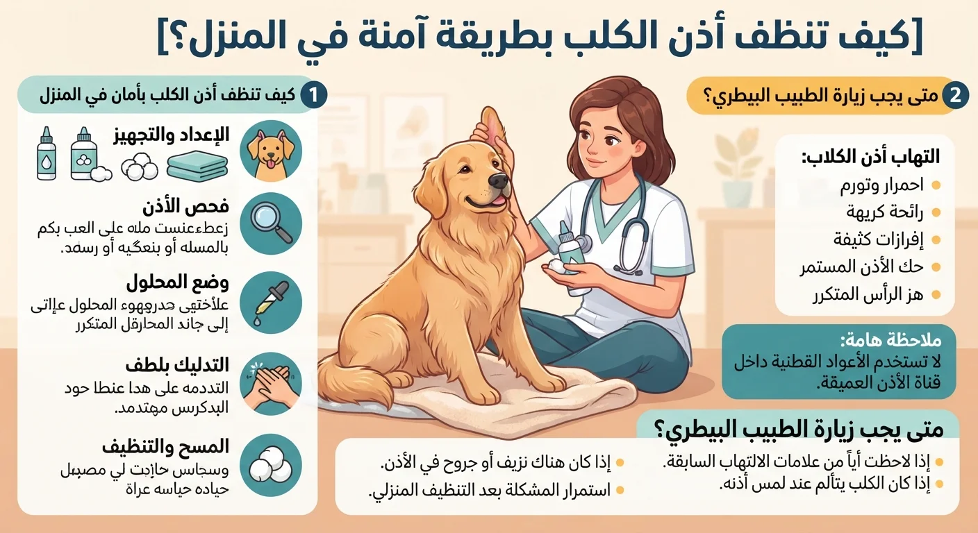 كيف تنظف أذن الكلب بطريقة آمنة في المنزل؟