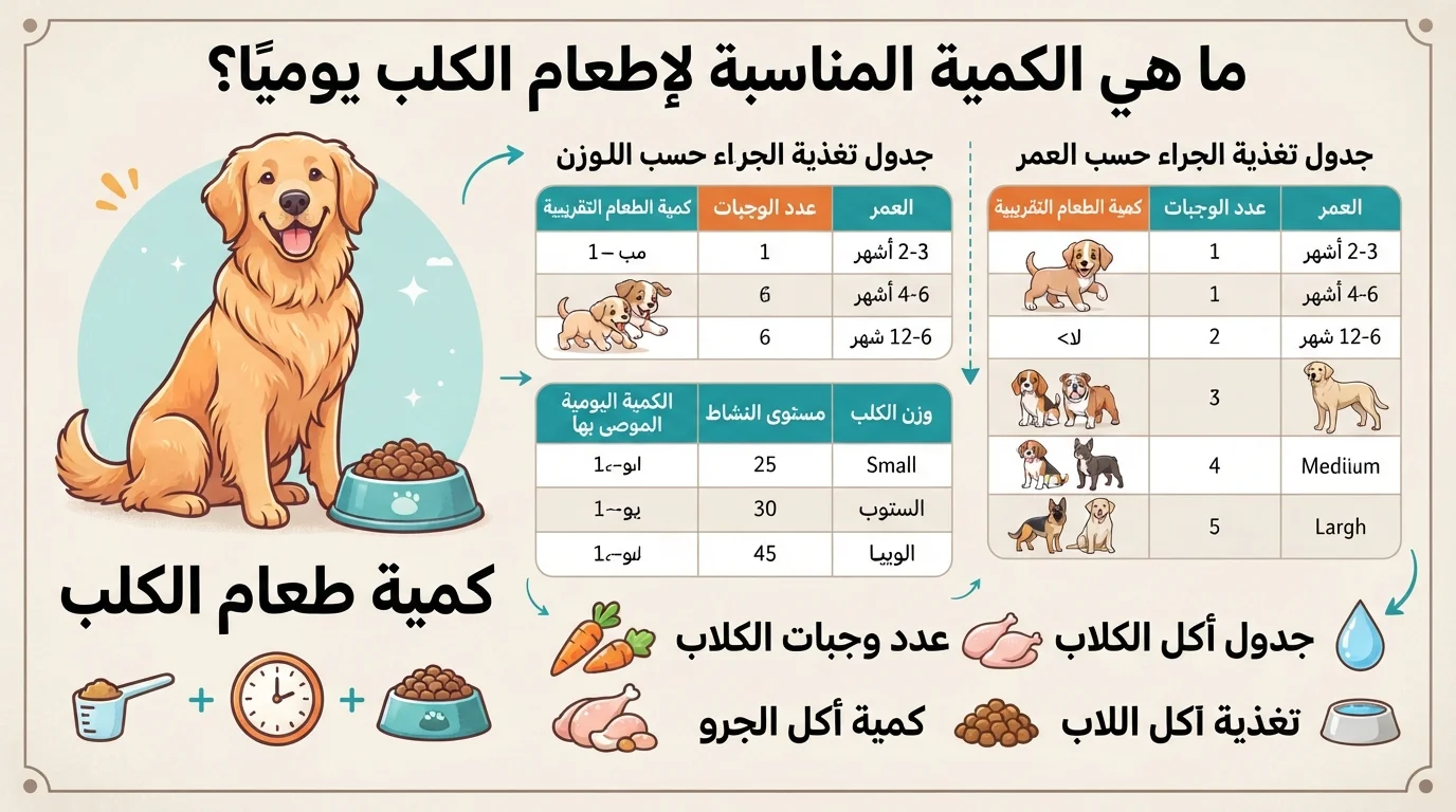 ما هي الكمية المناسبة لإطعام الكلب يوميًا؟